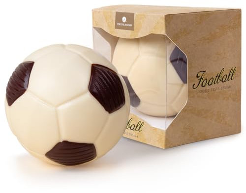 CHOCOLISSIMO - Fußball aus Schokolade, Schoko-Fußball Geschenk, Vatertagsgeschenk Schokolade, Süßes Geschenk für Fußball-Fans, Ideal für Geburtstag, Vatertag, Kindergeburtstag, Für Erwachsene & Kinder