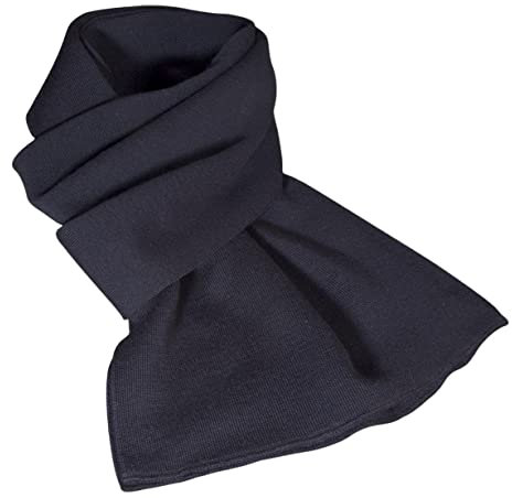 HANSEHELD Strickschal aus 100% Schurwolle - Merino - Marine | Wollschal | Feinstrick Schal 100% Wolle (Merino) | Mulesingfrei | Made in Germany