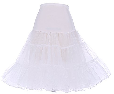 DRESSTELLS Mujeres Cancan 50s Retro Rockabilly Enaguas Miriñaques Faldas Ivory M-L