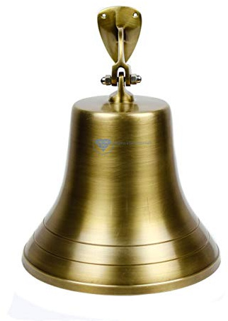 11 Solid Antique Brass Brushed Finished Polished Premium Nautical Boat's Bell | Maritime Navy Ship's Decor & Gifts | Nagina International