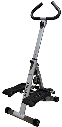 HOMCOM Stepper w/Handle Hand Grip Workout Fitness Machine For Fitness Aerobic Exercise Home Gym Grey