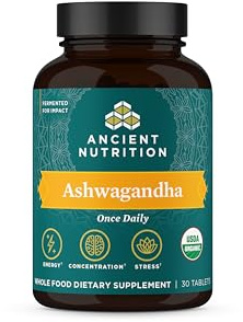 Ancient Nutrition Ashwagandha Tablets, Stress Relief, Supports Energy