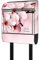 banjado® Briefkasten mit Standfuß personalisierbar Motiv Japanische Kirsche - Stand Briefkasten mit Zeitungsfach pulverbeschichtet aus Stahl schwarz - Postkasten A4 Einwurf inkl. 2 Schlüssel