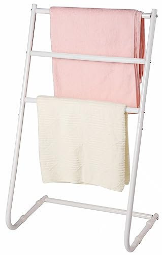 Yorkshire Homeware 3 Tier Towel Rails Towel Holder Toilet Roll Free Standing Towel Stand Towel Drying Rack Towel Rack Towel Holder Stands Metal Towel Rack Scarf Rack Coat Rack Drying Shelf (White)