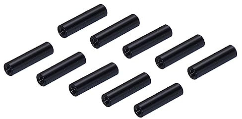 QUARKZMAN M3 x 20mm Rotondo Alluminio Colonna Lega Distanziale Distanziale Perno Fissaggio x 10pz Modello Spaziatura Vite Perno per Aste Collegamento, [Nero]