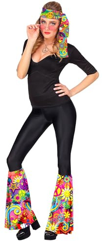 W WIDMANN MILANO Party Fashion - Hippie Set 60er/70er Jahre, Stirnband und Stulpen, Flower Power Accessoires für Mottoparty, Karneval