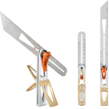 NS Juvyig Règle à tracer pour le travail du bois - Outil de traçage d'angle mobile en forme de T - Outil de traçage multi-angles - Jauge carrée de positionnement de ligne pour charpentier