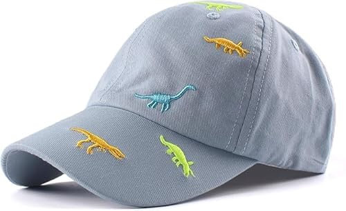 Kinder Baseball Cap für Jungen Mädchen Dinosaurier Stickerei Verstellbar Sport Baumwolle Kappe Sonnenhut UV Schutz Basecap Sommer Herbst Kinder Schirmmütze Golf Cap für 2-6 Jahren Baby Jungen Mädchen