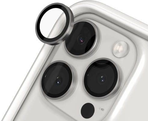 RhinoShield Protection d'objectif en verre trempé 9H compatible avec [iPhone 16 Pro / 16 Pro Max] | Résistance aux chocs, haute clarté, protection anti-éclats, techn anti-buée - Titane Naturel