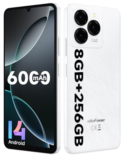 Ulefone Note 20 Pro Teléfono Móvil Android 14, 8GB+256GB/SD-1TB, Cámara 50MP+8MP, 6000mAh Batería Moviles Octa Core Smartphone 6,75 HD+ Widevine L1 Dual SIM GPS/OTG/Face ID/Fingerprint Blanco
