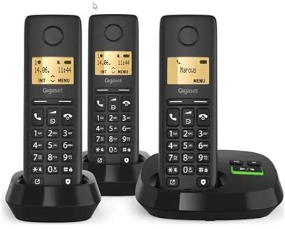 Gigaset Pure 100 AM Trio Trådlös telefon med AB Int.Ware svart