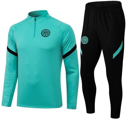 JiaWell Conjunto de Camiseta Manga Larga for Entrenamiento, Chaqueta de Primavera y otoño, chándal de fútbol, ​​Uniforme Personalizado for Hombre y Mujer.(L)