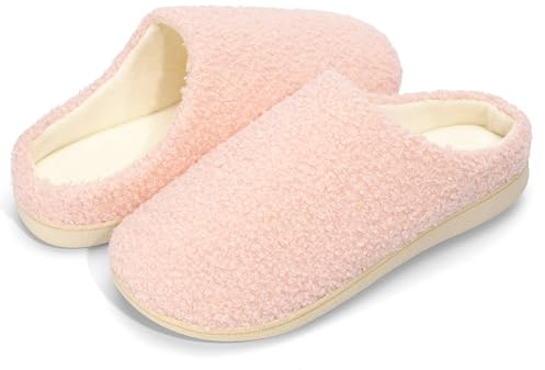 Anmerl Dam Tofflor med Memory Foam, Vinter Varma Slip-On Tofflor för Hemmet med Mjukt Foder och Halkfria Gummisulor för Inomhus och Utomhusbruk