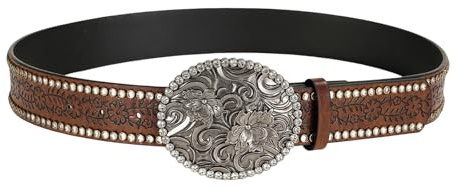 Oktoberfest Cinturón tradicional para hombre y mujer, cinturón ancho retro, hebilla de vaquero occidental, cinturón de moda ajustable, para traje tradicional, festival popular, carnaval, disfraz