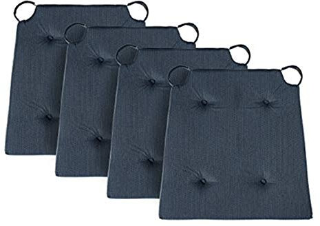 Traumnacht Stuhlkissen Basic 4er Set, mit einem Baumwollbezug, 40 x 42 x 5 cm, dunkelblau, Öko-Tex zertifiziert, produziert nach deutschem Qualitätsstandard