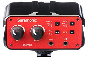 Saramonic 2-Ch XLR, Mixer On-Camera da 1/4 e 1/8 con preamplificatori, uscita cuffie per DSLR/Mirrorless/Video (SR-PAX1)
