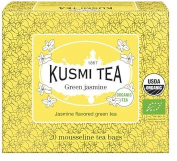 Kusmi Tea - Grüner Tee BIO mit Jasminblüten, aromatisiert - Box mit 20 Musselin Teebeuteln