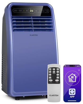Klarstein Mobile Klimaanlage mit Abluftschlauch, 4-in-1 Klimagerät mit Ventilator, Luftentfeuchter & Nachtmodus, Kleine & Portable Klimaanlage für Wohnung & Büro, App-Steuerung, 7000 BTU