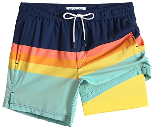 maamgic Traje de baño para Hombre de 5 Pulgadas con Forro de compresión, elástico en 4 direcciones, Pantalones Cortos de natación 2 en 1 para Hombre con Bolsillos con Cremallera, Secado rápido
