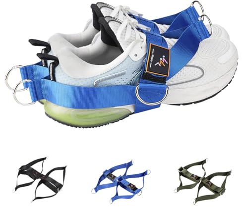 MOOCY 2 Pack Foot Strap for Cable Machine Fitness Attachment Ankle Straps Glute Kickback Leg Exercise for Cable Machines Shoe Cover Pull Belt-4 Ring