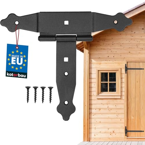 KOTARBAU Cruz de 150 mm, bisagra, banda, placa de construcción, herraje para puerta, conexión de madera, bisagra en T, revestimiento de polvo