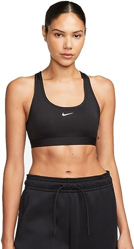 Nike DX6817-010 W NK SWSH LGT SPT Bra Sports Bra Mujer Black/White Tamaño S