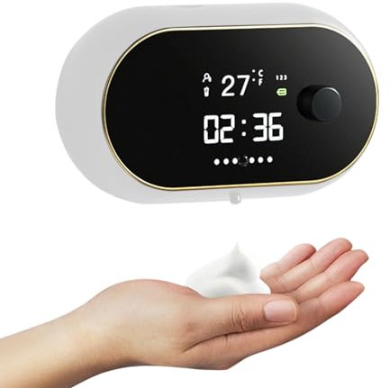 Ruiqas Wall Mount Automatic Foaming Soap Dispenser Smart Sensor Foam Dispenser Rechargeable Touchless Liquid Soap Dispenser