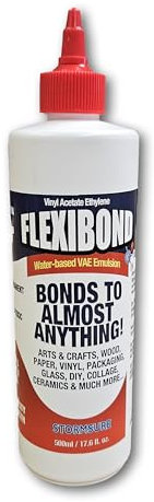 White PVA/VAE Glue for Arts and Crafts - Dries Clear, Fast Drying, Non-Toxic, Extra Strong Bond - Ideal for Wood, Paper, Scrapbooking, Decorating, DIY, Ceramics - 500ml