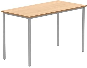 Office Hippo Essentials, Sturdy & Robust Computer, Stylish Home Office, Ideal Desk Table for Any Work Space, Height Adjustable Feet, 5 Year Guarantee, Norwegian Beech, 120 x 60 cm