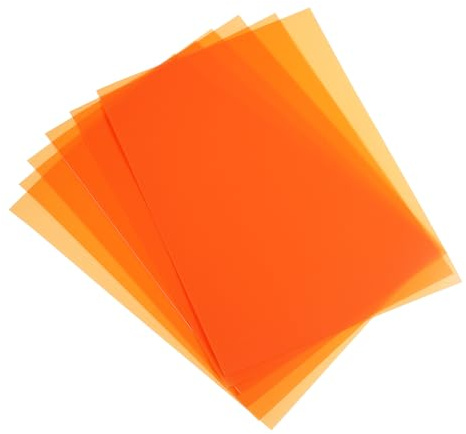 PATIKIL 20 Mil Clear PVC Binding Covers, 10 Pcs Front View Protector Un-Punched A4 Letter Size for Presentation, Report, Paper, Business Office Supply Document, Semi Transparent Orange