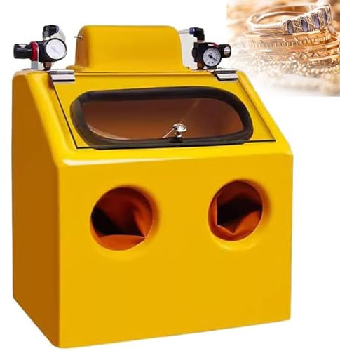 Sand Blaster Cabinet - Bench Top Air Sandblasting Cabinet for Metal Rust Removal & Cleaning, Heavy Duty Sand Blasters with Foot Switch & Double Air Pressure Valve