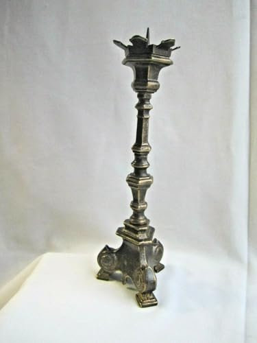 Ljusstake mässing ljushållare, kyrkljuskrona kandelaber antik guld 30 cm