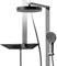 ALPHA HOME Duschset Duschstange mit Duschkopfhalter, Brausestangenset, Handbrause 3 Strahlarten, Duschsystem, Duschsäuleset mit Thermostat und Glasablage, Duschset Regendusche mit Armatur