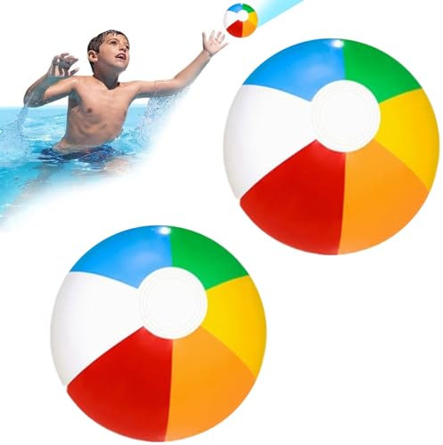 KARELLS Pallone da Spiaggia, 2 Pezzi Pallone Gonfiabile Spiaggia, 30cm Palloni Acqua, per Estive all'aperto Festa