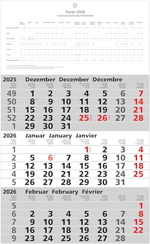 2026 Adina Calendario da parete 3 mesi con indicatore giornaliero