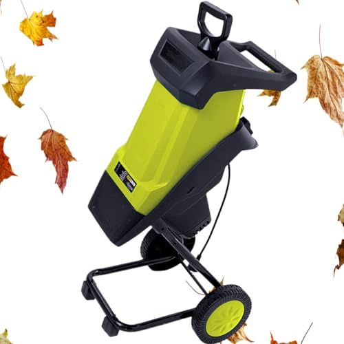 ZhlCrioxenic Trituradora EléCtrica de Madera de Alta Potencia, Trituradora de JardíN 2400W MáX. con Bolsa de RecoleccióN 50L, Se Puede Romper Ramas de 4 CM/1.5IN de DiáMetro Yellow-B