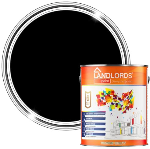 Landlords Furniture Paint - Satin Black - 1L | Wood Paint for All Wood Furniture, Kitchen Cupboards, Cabinets, Doors & Chairs | Water-Based, Non-Toxic & Odourless | Satin Finish