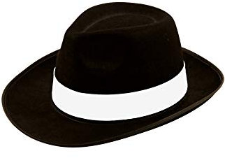 TrendyFashion Herren Kostüm Hut - Al Capone Gangster 20er Jahre Filzhut Michael Jackson - Schwarz, Keine Angaben