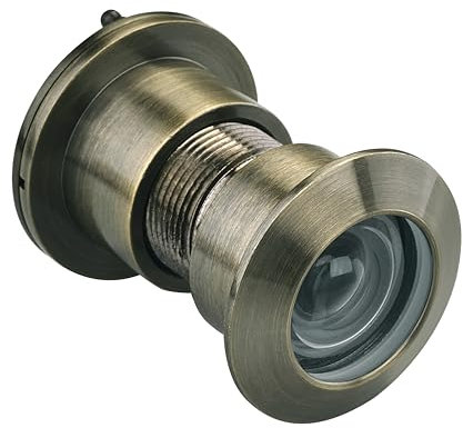 TOGU TG3828YG-ABZ Solid Brass UL Listed HD Glass Lens 220-degree Door Viewer Peephole with Heavy Duty Privacy Cover for 1-3/5 to 2-1/6 Doors, Antique Bronze Finish