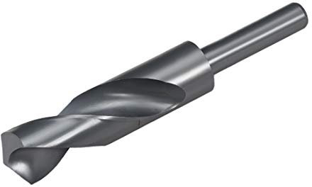 sourcing map Foret Hélicoïdal Mèche à Queue Réduite Tige 24 mm Acier Haute Vitesse 6542 HSS Oxyde Noir avec Tige Droite de 1/2 pouce