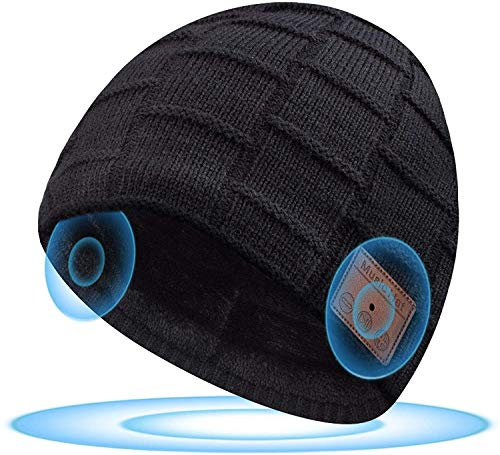 HANPURE Gifts for Men Bluetooth Beanie Hat - Secret Santa Gifts Christmas Stocking Fillers for Men Teenagers Cool Stuff Music Gifts Tech Gadgets, Hat with Headphones Christmas Eve Box Fillers