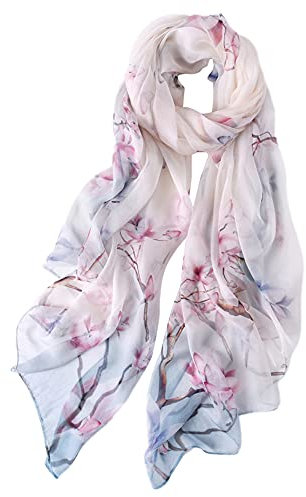 STORY OF SHANGHAI Seidenschal Damen 100% Seide, 30+ Farben XXL Blumen Seidentuch, Stola für Abendkleid Hochzeit, Seide Schal Halstuch, 175 * 110cm YDYH-06