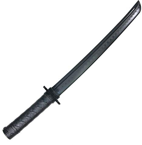 E-BOGU Polypropylene Practice Katana Black Sword (Hamon S-23.5)