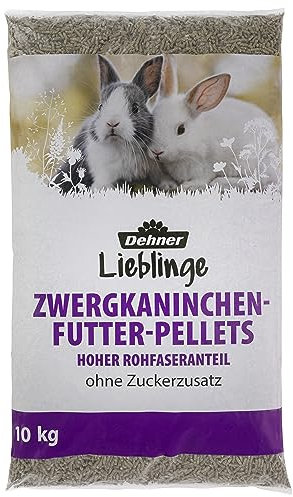 Dehner Lieblinge Nagerfutter, Zwergkaninchenfutter-Pellets, hoher Rohfaseranteil, 10 kg