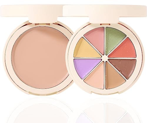HERBENJOY Concealer Full Coverage Colour Correcting Palette Colour Concealer Makeup Palette 8 Shades,4 In 1 Foundation Face Primer Pallet Multifunctional Gift For Women Girl (02# Natural)