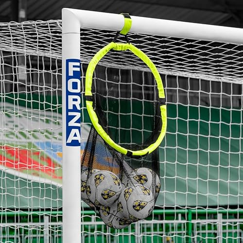 FORZA Red y Bolsa para Pelotas de fútbol | Bolsa para Pelotas y portería 2 en 1 para Entrenamiento de fútbol: Capacidad para 10 Pelotas, Duradera y fácil de Colocar