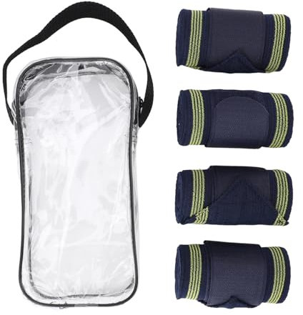 4 Stück Elastische Beinbandagen für Pferde, Atmungsaktiv, rutschfest, Stützbeine, Ideal für Verletzungsprävention, Springen, Training, Pferdepflege