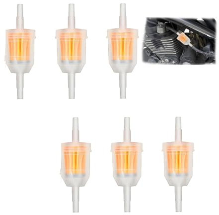 6 Stück Benzinfilter 5mm,Kraftstofffilter,Benzinfilter,Benzinfilter Moped,Benzinfilter Kraftstofffilter Für Motorrad,Rasenmäher,Auto,Hohe Dichte,Mehrweg-Kraftstofffilter Mit Transparenter Bauweise