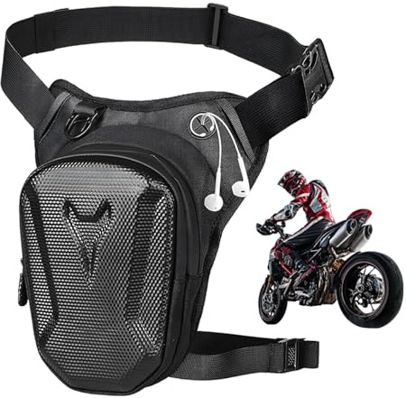 Sacoche de Jambe Moto, Sac de Jambe Tactique à Capacité Extensible, Imperméable, avec Sangle de Jambe Amovible, Convient pour la Course à Pied, Les Voyages, Le Vélo, La Moto, Le Camping