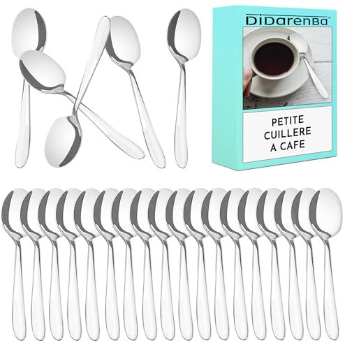 Cuillere a cafe petite acier inox 24 pieces 11 cm valable pour maison et restauration lavable au lave-vaisselle